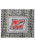 Gray Cable Knit Woven Patch Hat