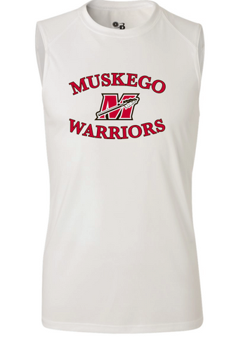 Men's White Performance Sleeveless Tank T-Shirt