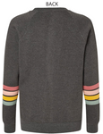 Ladies Charcoal Crew Sweatshirt w/Pastel Stripes