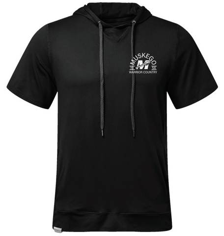Men's Black Short Sleeve Hoodie