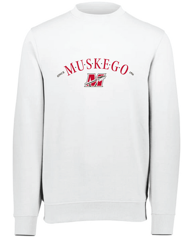 Muskego White Fleece Crewneck Sweatshirt