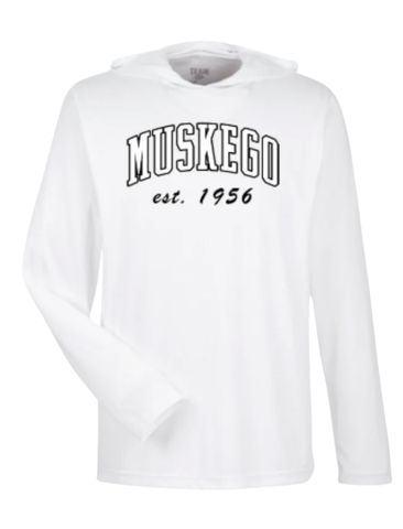 Men's Zone Performance White Hooded Performance Shirt