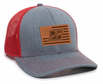 Gray & Red Patch Flag Trucker Cap